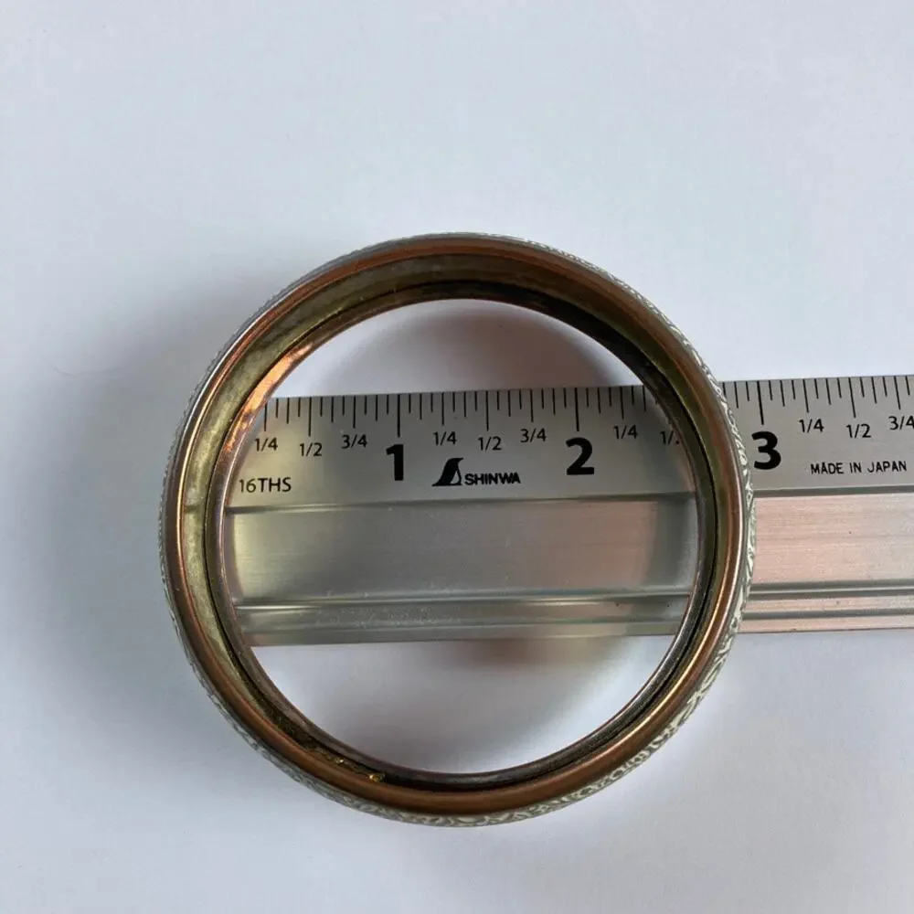 Whitewashed copper tone bangle bracelet